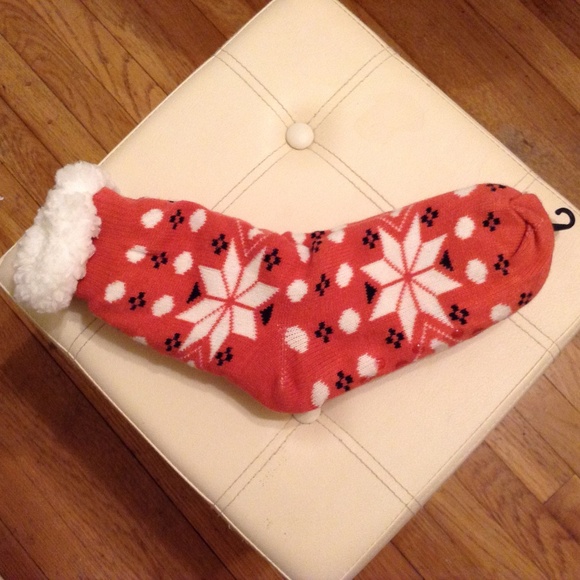 Accessories - New Cozy Pink Black White Socks Faux Fur Rubber Bottoms To Prevent Slipping